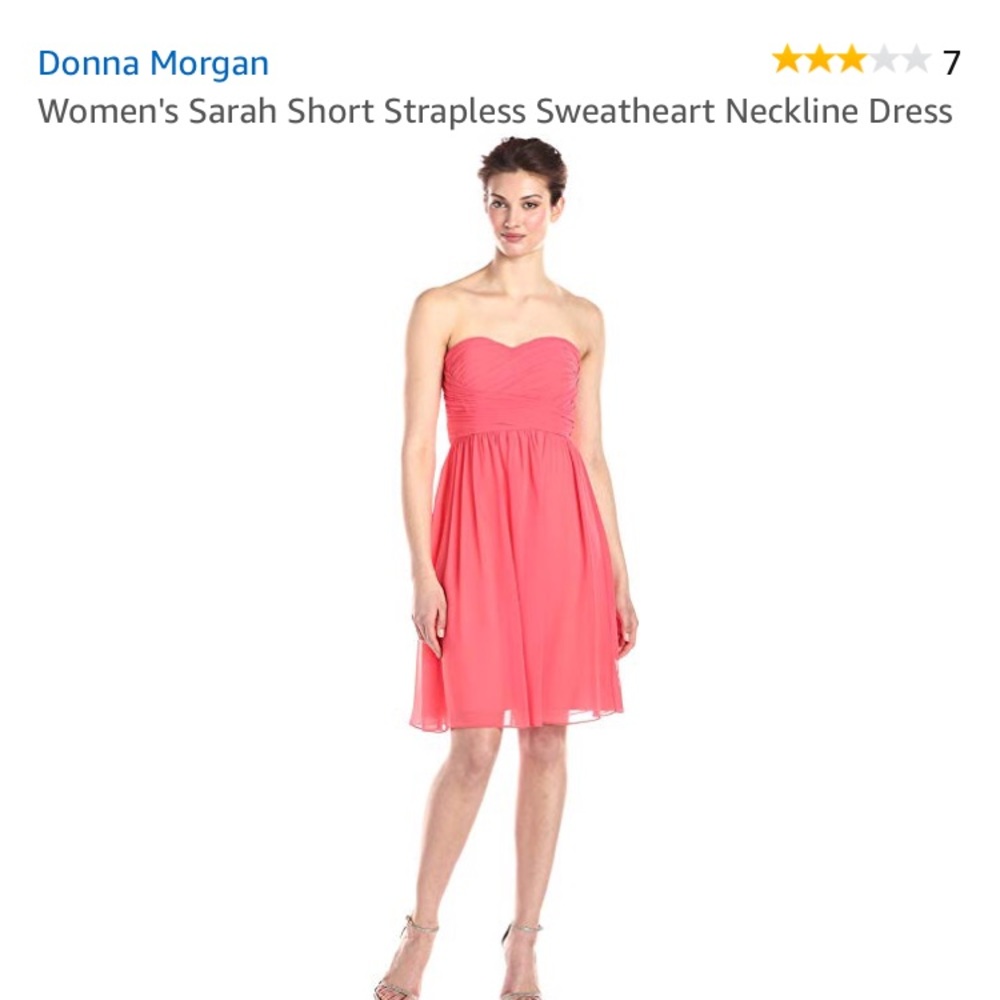 Sarah strapless coral dress